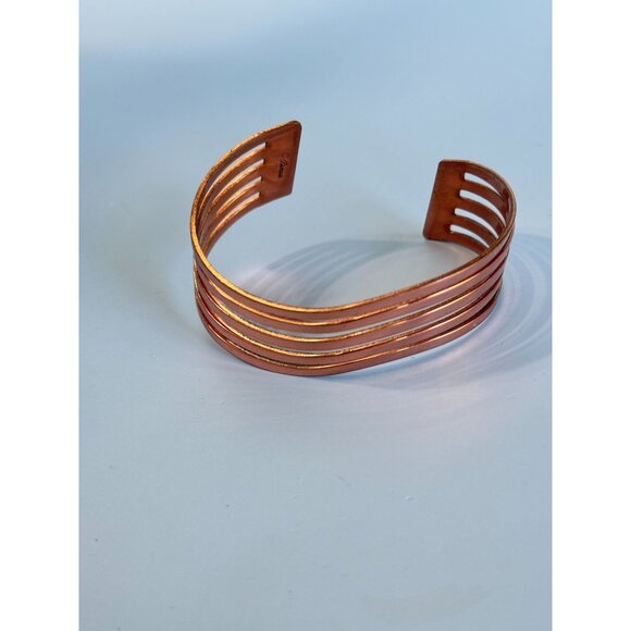 Renoir Copper Cuff Bracelet Circa 1940-1960 Openwork Design Made In USA - Picture 1 of 5